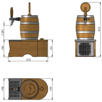 Lindr Soudek 20 NEW Green Line  kompletní sestava s bombičkou CO2 600g 3 - naražeč KOMBI