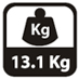 Hmotnosť 13,1 kg