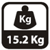 Hmotnosť 15,2 kg