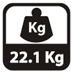 Hmotnosť 22,1 kg