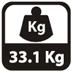 Hmotnosť 33,1 kg