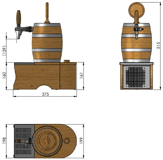 Lindr Súdok 1/8Hp - rozmery